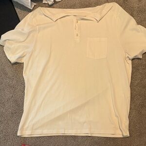 Madewell Ivory Henley Shirt with Pocket